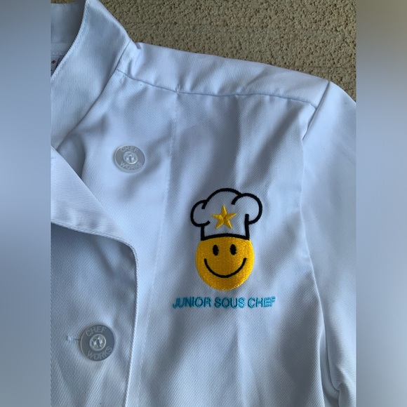 CHEF WORKS Children’s Youth Junior Sous Chef Coat White Size Small Age 4-6 Cute! - Picture 6 of 15